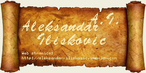 Aleksandar Ilišković vizit kartica